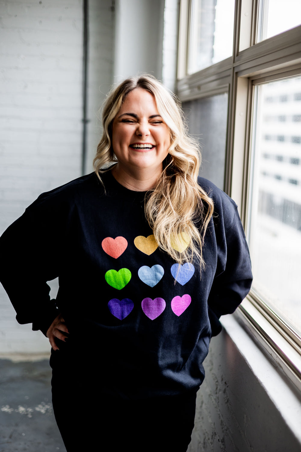 Rainbow Hearts Unisex Sweatshirt