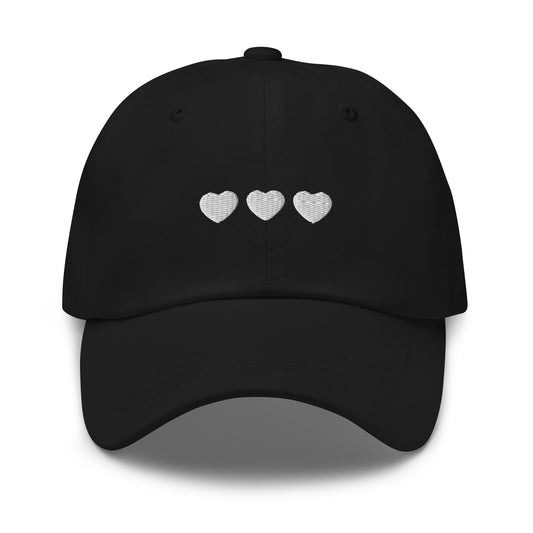 White Hearts Dad hat