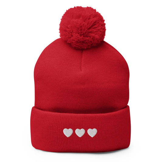 Heart Pom-Pom Beanie