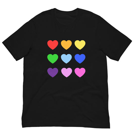 Rainbow Hearts Unisex t-shirt