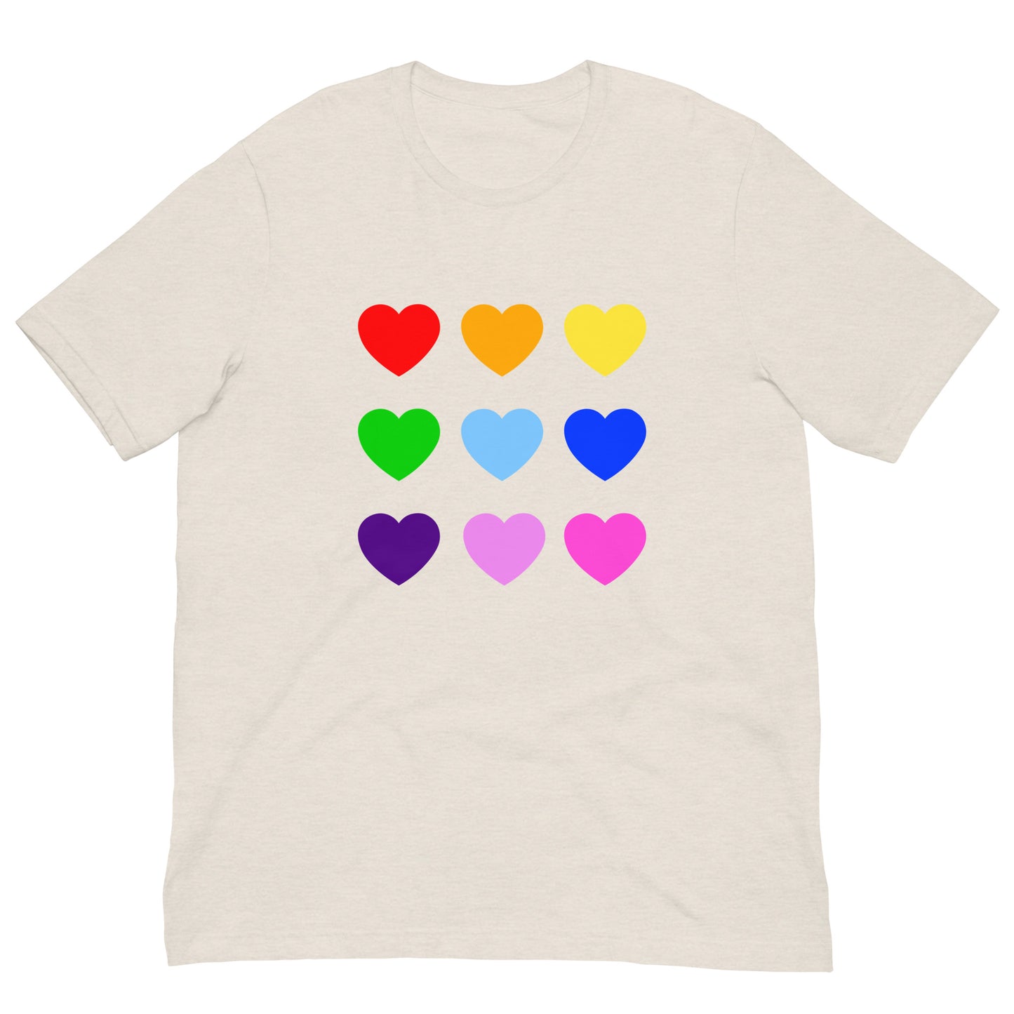 Rainbow Hearts Unisex t-shirt