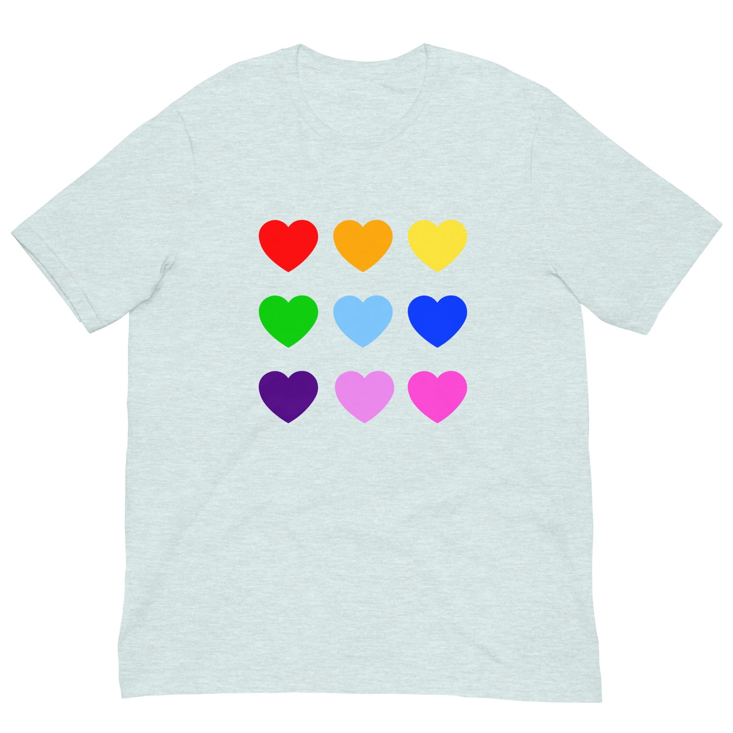 Rainbow Hearts Unisex t-shirt