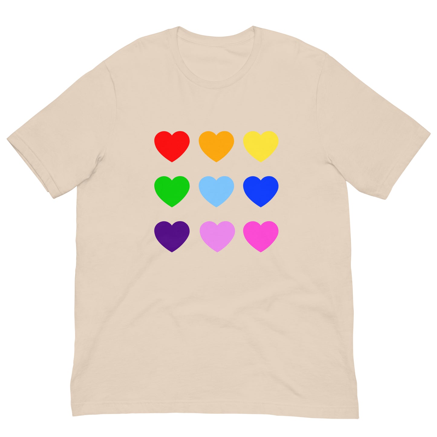 Rainbow Hearts Unisex t-shirt