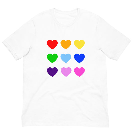 Rainbow Hearts Unisex t-shirt