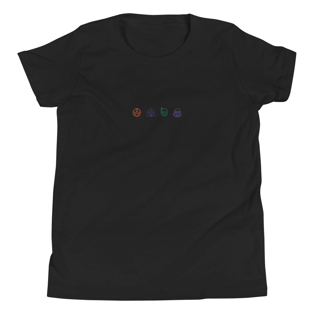 Embroidered Star Wars Icons Youth Short Sleeve T-Shirt