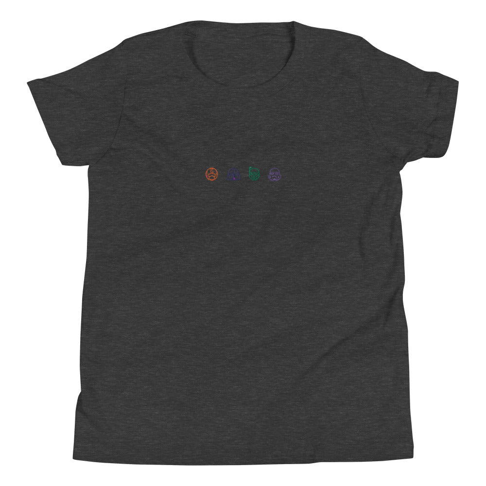 Embroidered Star Wars Icons Youth Short Sleeve T-Shirt