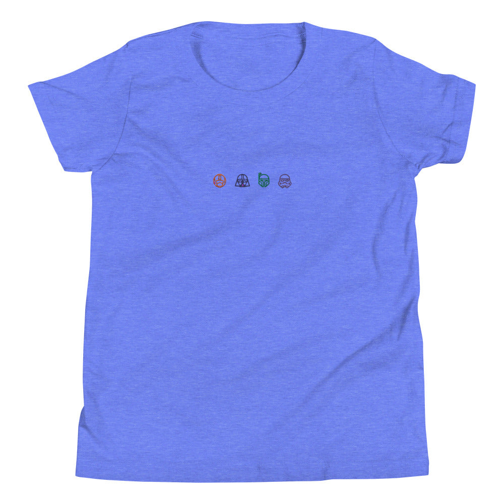 Embroidered Star Wars Icons Youth Short Sleeve T-Shirt