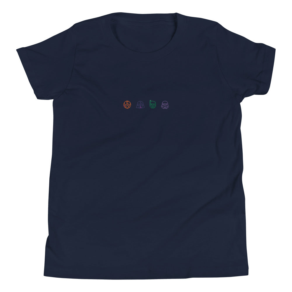 Embroidered Star Wars Icons Youth Short Sleeve T-Shirt
