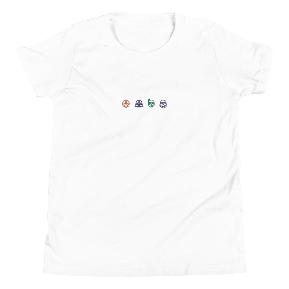 Embroidered Star Wars Icons Youth Short Sleeve T-Shirt