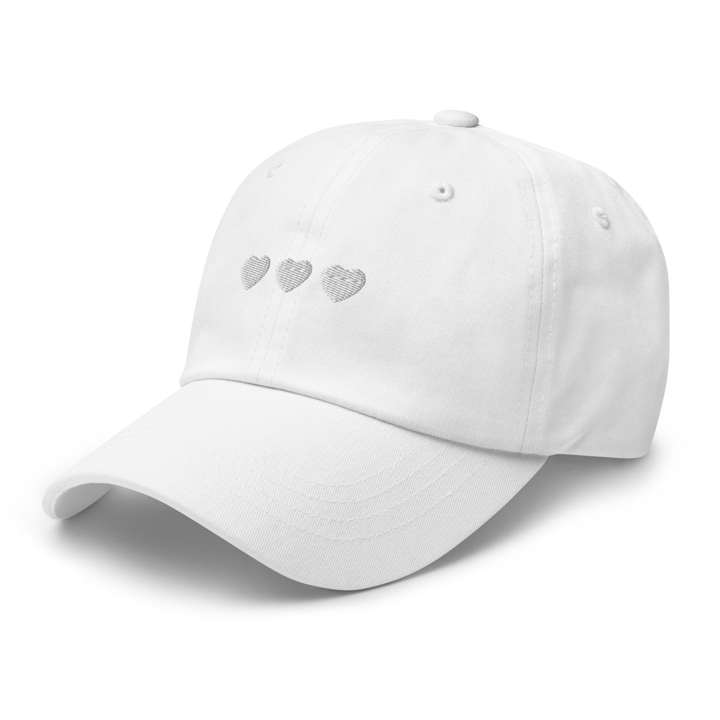 White Hearts Dad hat