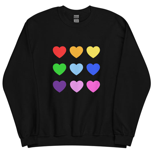 Rainbow Hearts Unisex Sweatshirt