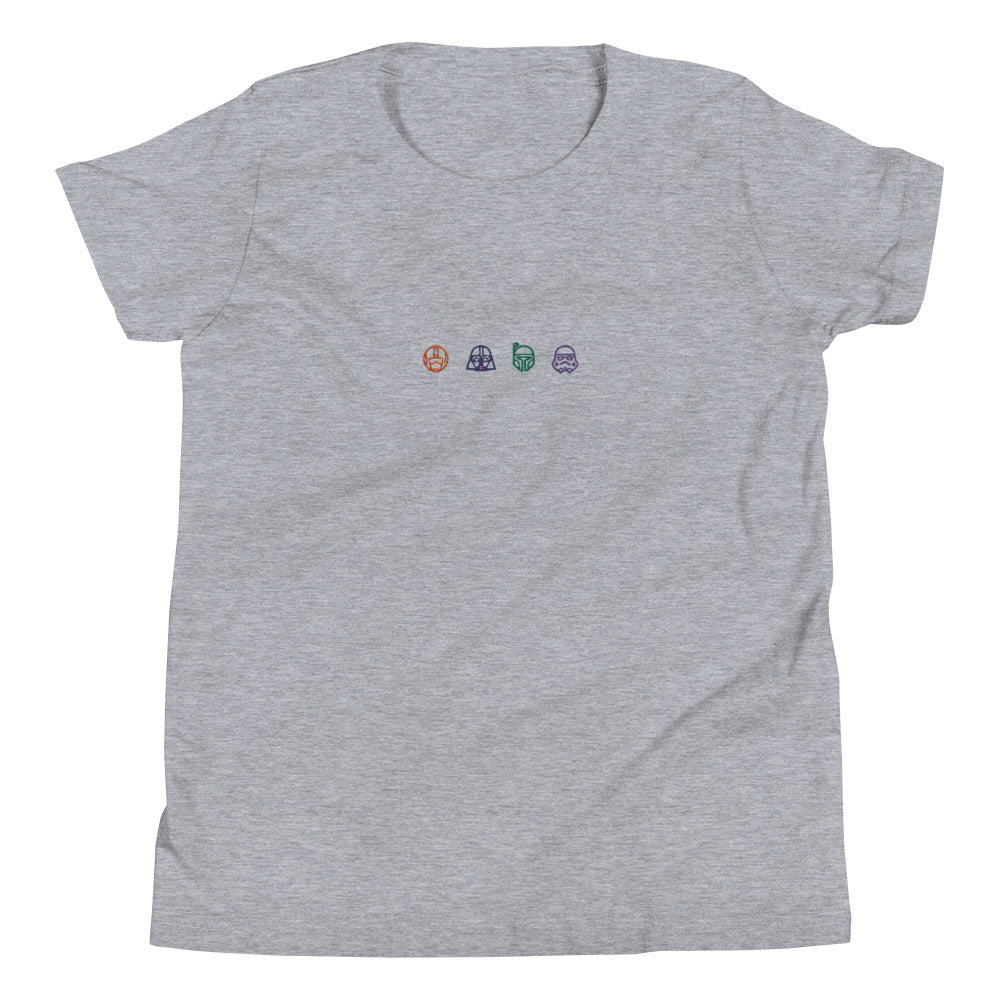 Embroidered Star Wars Icons Youth Short Sleeve T-Shirt
